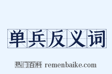 单兵反义词是什么意思的图片
